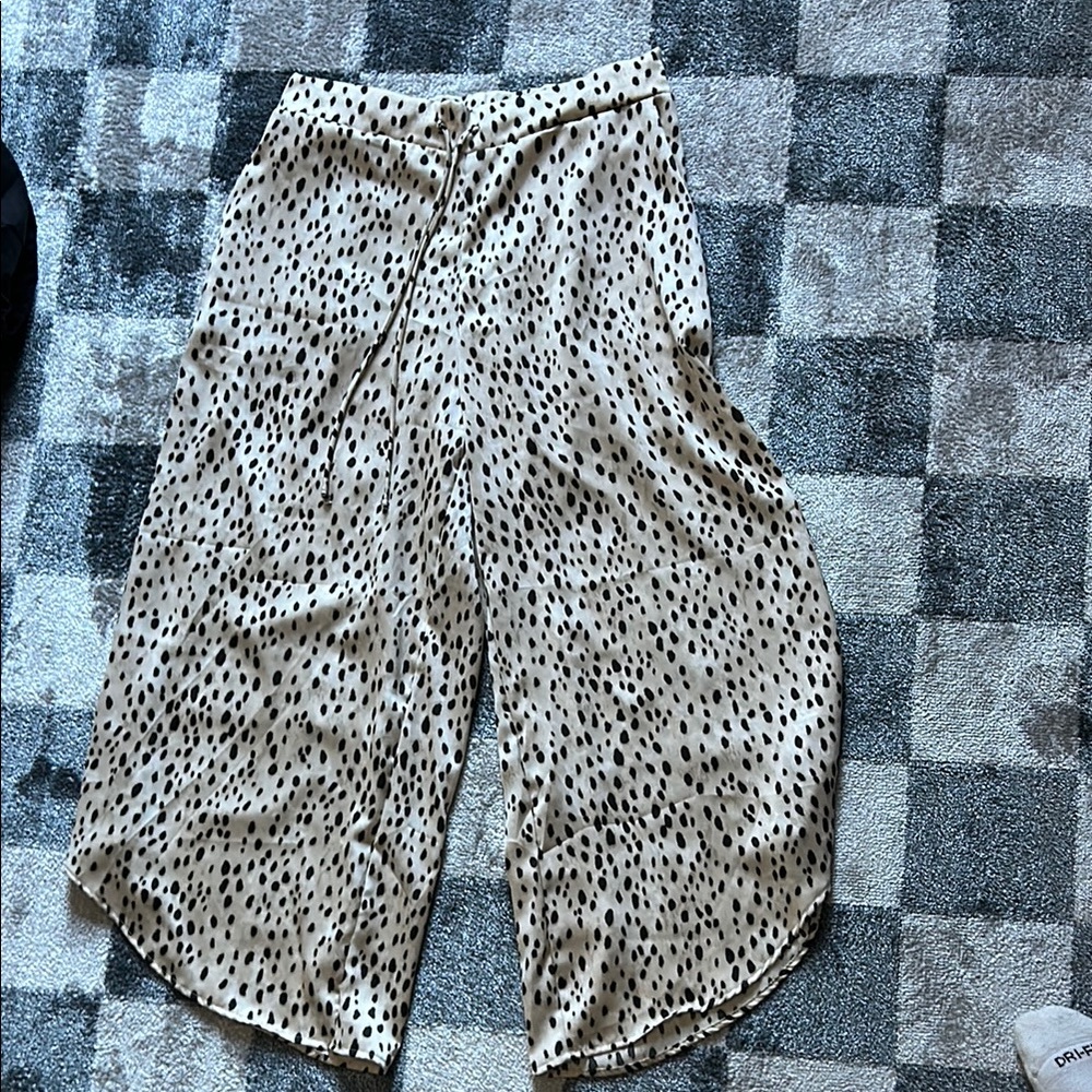 Leopard Print Wide-Leg Pants